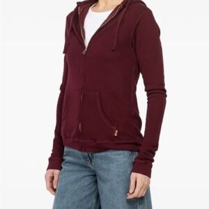 Free City- Women’s Burgundy Zip-Up Hoodie NWOT